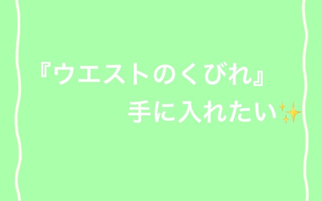 『ウエストのくびれ』手に入れたい！